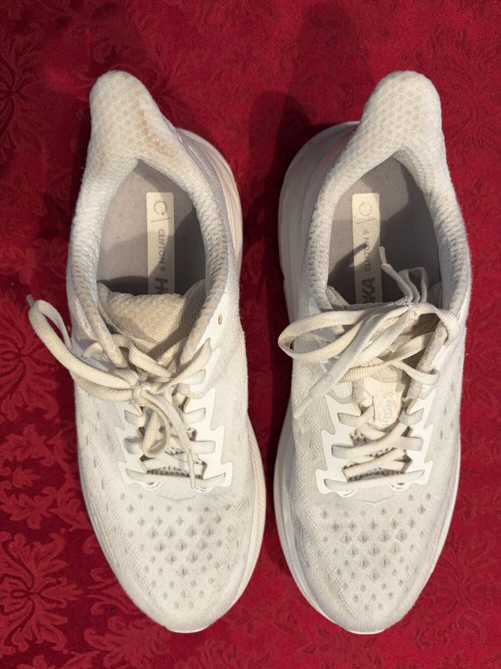 HOKA ONE ONE Clifton 9 White Running Shoes Sneakers Women's Size 10 B